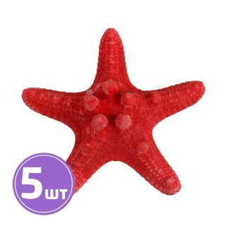 Звезда морская декоративная, 10 см, 5 шт., цвет: №03 красный, Blumentag