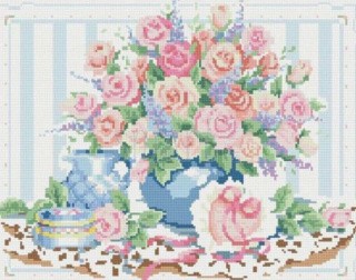 Алмазная вышивка «Розовый букет» Алмазная вышивка «Розовый букет»