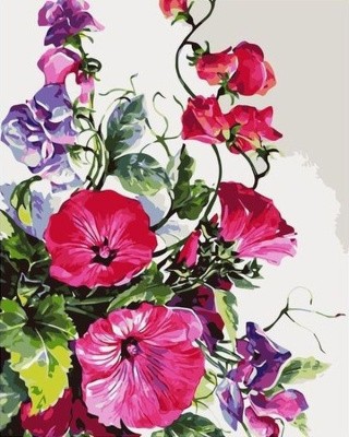 Картина по номерам «Цветочный куст»