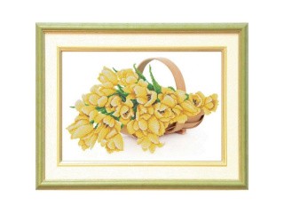 Рисунок на ткани «Желтые тюльпаны»