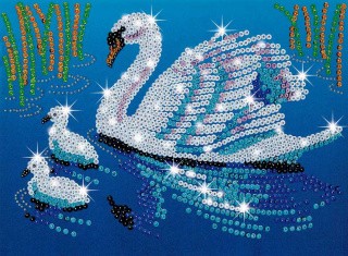 Мозаика из пайеток и бусин «Лебеди»