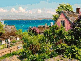 Картина по номерам «Летний день в датской деревне»