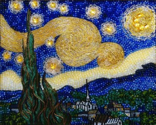 Набор вышивки хрустальными камнями «Звездная ночь Ван Гога»