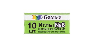 Иглы для шитья ручные №6 швейные 10 шт., Gamma Иглы для шитья ручные №6 швейные 10 шт., Gamma