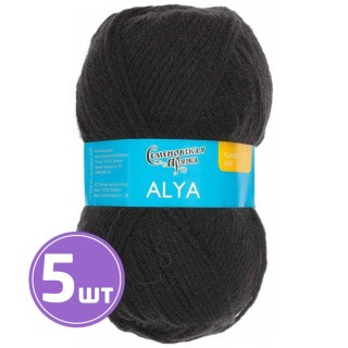Пряжа Семеновская Alya (1), черный, 5 шт. по 100 г Пряжа Семеновская Alya (1), черный, 5 шт. по 100 г