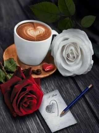 Алмазная вышивка «Любовь и кофе»