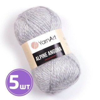 Пряжа YarnArt Alpine Angora (334), меланж светло-серый, 5 шт. по 150 г