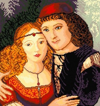 Рисунок на канве «Любовь Ромео и Джульеты»