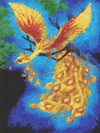 Рисунок на ткани «Жар птица»