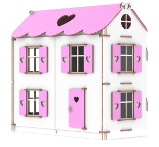 Конструктор «Кукольный домик Playwood», цветной (розовый), MEREO