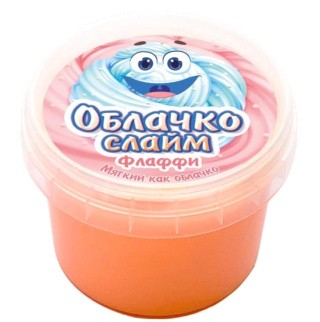 Слайм, игрушка антистресс «Облачко Флаффи», оранжевый, 75 г