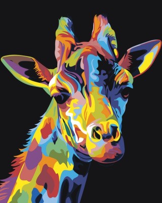 Картина по номерам «Радужный жираф»