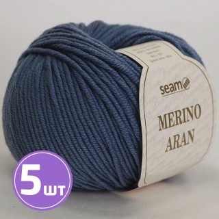 Пряжа SEAM Merino Aran (29), серо-голубой, 5 шт. по 50 г Пряжа SEAM Merino Aran (29), серо-голубой, 5 шт. по 50 г