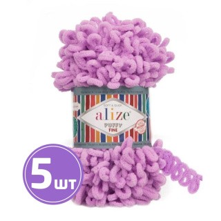 Пряжа ALIZE Puffy Fine 14 (378), светло-лиловый, 5 шт. по 100 г Пряжа ALIZE Puffy Fine 14 (378), светло-лиловый, 5 шт. по 100 г