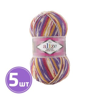 Пряжа ALIZE Superwash100 (7655), мультиколор, 5 шт. по 100 г Пряжа ALIZE Superwash100 (7655), мультиколор, 5 шт. по 100 г