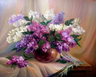 Картина по номерам «Сирень в вазе» Картина по номерам «Сирень в вазе»