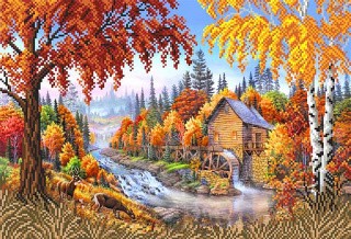 Рисунок на шелке «Осень»
