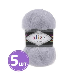 Пряжа ALIZE Mohair classik new (52), светло-серый, 5 шт. по 100 г