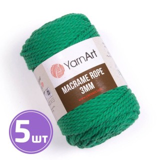 Пряжа YarnArt Macrame rope 3 мм (759), зеленый, 5 шт. по 250 г Пряжа YarnArt Macrame rope 3 мм (759), зеленый, 5 шт. по 250 г
