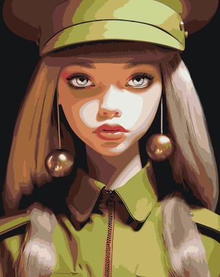 Картина по номерам «Девушка в военной форме 2»