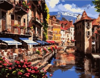 Картина по номерам «Кафе у канала» Картина по номерам «Кафе у канала»