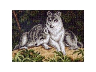 Рисунок на канве «Волчья пара»