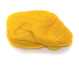 Шерсть для валяния Камтекс КТ ГЛ, полутонкая, цвет №104 (желтый), 50 г