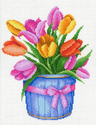 Рисунок на ткани «Тюльпаны»