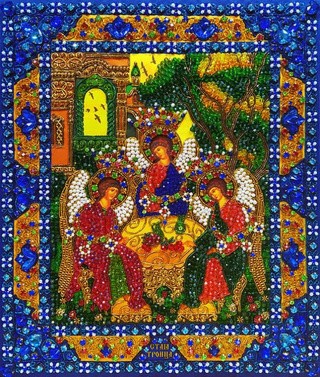 Набор вышивки хрустальными камнями «Святая Троица»