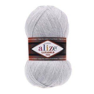 Пряжа ALIZE LanaGold Fine (Ализе Лана голд файн) (684), меланж пепельный, 5 шт. по 100 г Пряжа ALIZE LanaGold Fine (Ализе Лана голд файн) (684), меланж пепельный, 5 шт. по 100 г