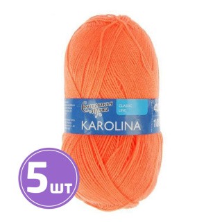 Пряжа Семеновская Karolina (142), апельсин, 5 шт. по 100 г Пряжа Семеновская Karolina (142), апельсин, 5 шт. по 100 г