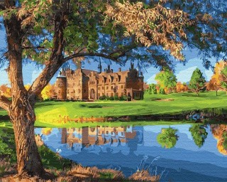 Картина по номерам «Замок у озера»