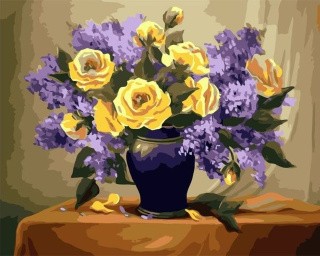 Картина по номерам «Розы и сирень» Картина по номерам «Розы и сирень»