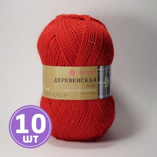 Пряжа Пехорка Деревенская (088), красный мак, 10 шт. по 100 г Пряжа Пехорка Деревенская (088), красный мак, 10 шт. по 100 г