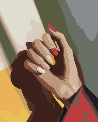 Картина по номерам «Маникюр: разноцветный лак на ногтях»