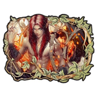 Деревянные фигурные пазлы «Огненный эльф»