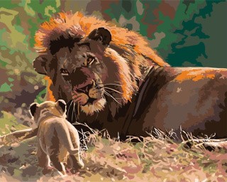 Картина по номерам «Львёнок и лев»