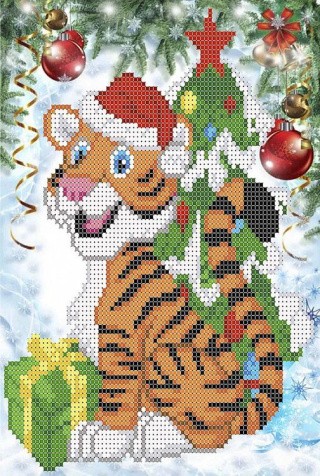 Рисунок на ткани «Тигренок с подарком» Рисунок на ткани «Тигренок с подарком»