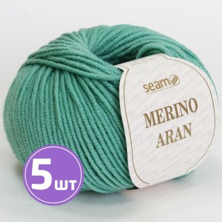 Пряжа SEAM Merino Aran (06), мята, 5 шт. по 50 г Пряжа SEAM Merino Aran (06), мята, 5 шт. по 50 г