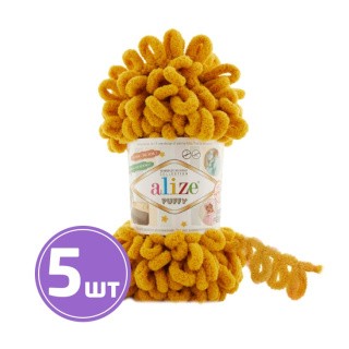 Пряжа ALIZE Puffy (02), желтый, 5 шт. по 100 г Пряжа ALIZE Puffy (02), желтый, 5 шт. по 100 г