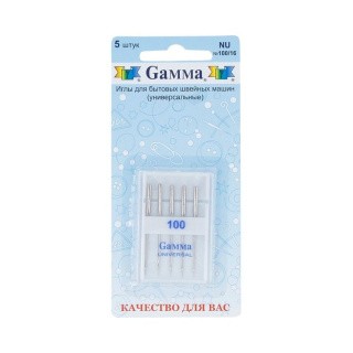 Иглы для бытовых швейных машин, №100, универсальные, Gamma Иглы для бытовых швейных машин, №100, универсальные, Gamma