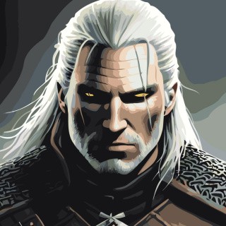 Картина по номерам «Грозный Геральт» Картина по номерам «Грозный Геральт»