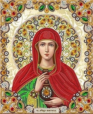 Рисунок на ткани «Святая Анастасия в жемчуге и кристаллах»
