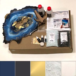 Набор для создания картины эпоксидной смолой ResinArtBox Geode 002