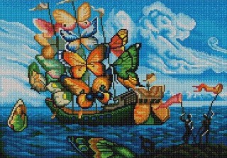 Рисунок на ткани «Бабочка-корабль (С.Дали)»