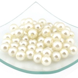 Бусины круглые перламутр 14 мм, цвет: молочный, 500 г