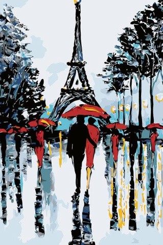 Картина по номерам «Дождливый Париж»