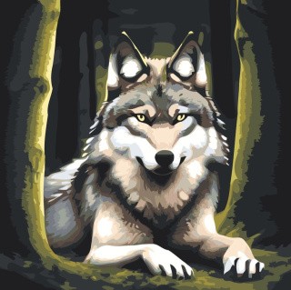 Картина по номерам «Волк отдыхает»