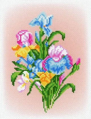 Рисунок на ткани «Свежие ирисы» Рисунок на ткани «Свежие ирисы»