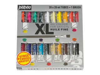 Краски Pebeo масляные 20 цветов набор XL с кистью 20 мл